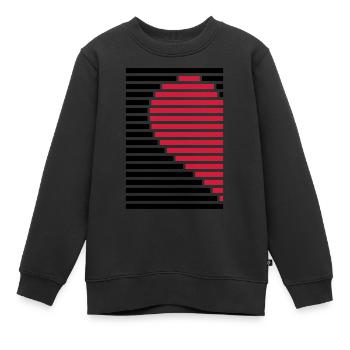 Herz Partnershirt links - Kinder Premium Organic Sweatshirt - Schwarz - Vorne - AI Model Kid Female (0cm)