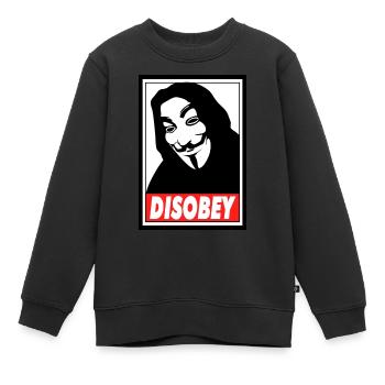 discobey anonymous - Sweat Premium enfant bio - noir - Devant - AI Model Kid Female (0cm)