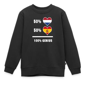 Pays-Bas et Espagne 100% Genial - Sweat Premium enfant bio - noir - Devant - AI Model Kid Female (0cm)