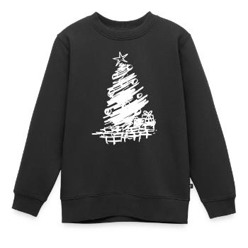 Wise Christmas tree with presents and Christmas - Kids Premium Organic Sweatshirt - black - Front - AI Model Kid Female (0cm)