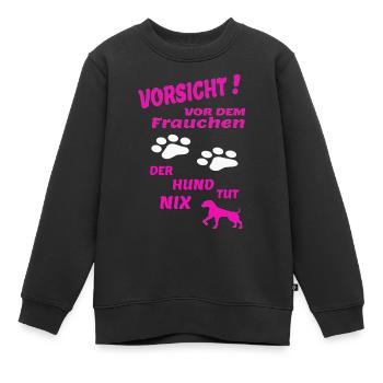 Hund Hundebesitzer Tierliebe - Kinder Premium Organic Sweatshirt - Schwarz - Vorne - AI Model Kid Female (0cm)