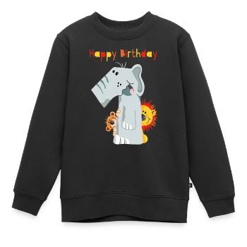 Happy Birthday - Erster Geburtstag - Zahl Eins - Kids Premium Organic Sweatshirt - black - Front - AI Model Kid Female (0cm)