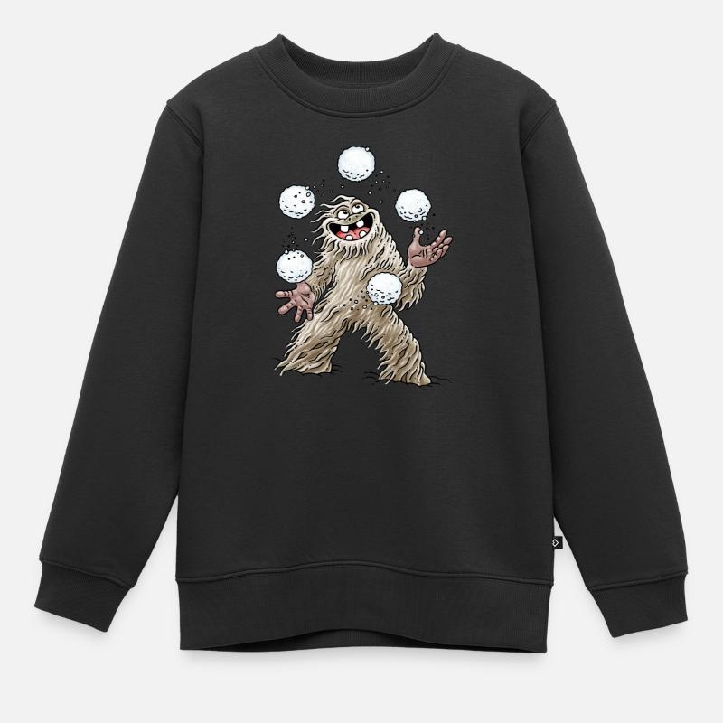 Yeti ludique - Sweat Premium enfant bio - noir