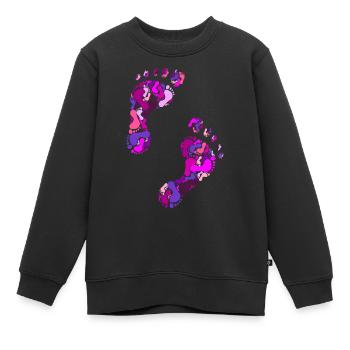 Fußabdrücke - Kinder Premium Organic Sweatshirt - Schwarz - Vorne - AI Model Kid Female (0cm)