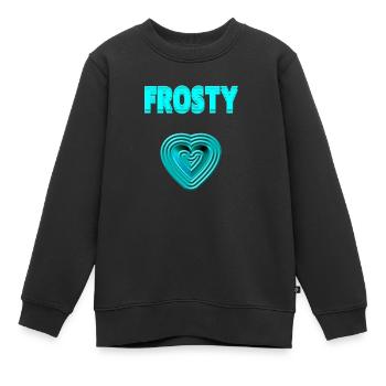 FROSTY HERZ - in love - Kinder Premium Organic Sweatshirt - Schwarz - Vorne - AI Model Kid Female (0cm)