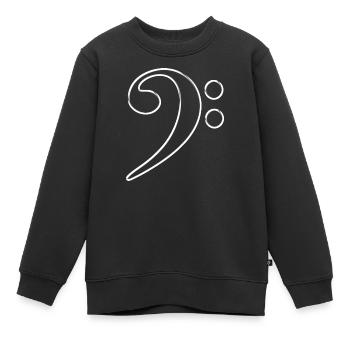 Clé de fa avec un effet sympa pour les mélomanes - Sweat Premium enfant bio - noir - Devant - AI Model Kid Female (0cm)