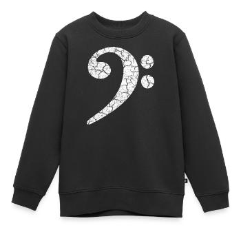 Clé de fa avec un effet grunge cool dans un look usé - Sweat Premium enfant bio - noir - Devant - AI Model Kid Female (0cm)