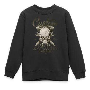 garage de motos sur mesure - Sweat Premium enfant bio - noir - Devant - AI Model Kid Female (0cm)
