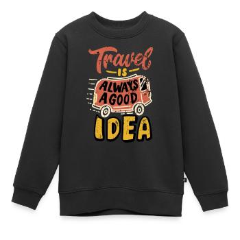 Reisen - Kinder Premium Organic Sweatshirt - Schwarz - Vorne - AI Model Kid Female (0cm)