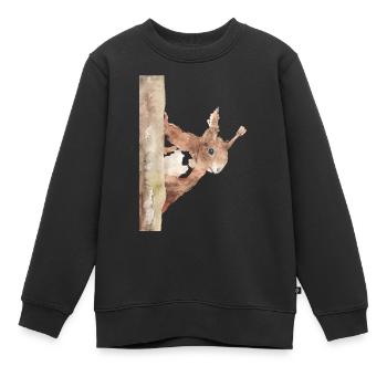 Eichhörnchen - Kinder Premium Organic Sweatshirt - Schwarz - Vorne - AI Model Kid Female (0cm)