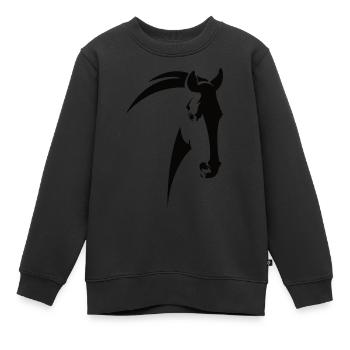 Pferdekopf - Kinder Premium Organic Sweatshirt - Schwarz - Vorne - AI Model Kid Female (0cm)