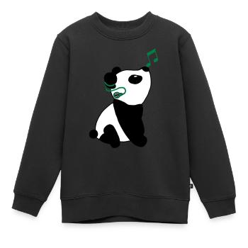 Panda mit Cochlea-Implantat - Kinder Premium Organic Sweatshirt - Schwarz - Vorne - AI Model Kid Female (0cm)