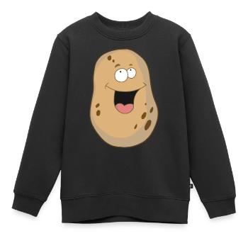 Kartoffel fröhlich Gemüse Speise Bio Bauern - Kinder Premium Organic Sweatshirt - Schwarz - Vorne - AI Model Kid Female (0cm)