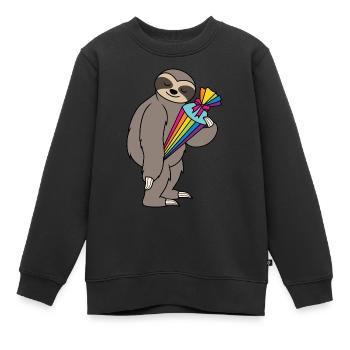 Écolier Paresseux Première école primaire Inscription École - Sweat Premium enfant bio - noir - Devant - AI Model Kid Female (0cm)