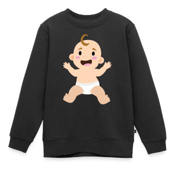 bébé - Sweat Premium enfant bio - noir - Devant - AI Model Kid Female (0cm)