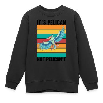 Pelikan Wasservogel Pelikanliebhaber - Kinder Premium Organic Sweatshirt - Schwarz - Vorne - AI Model Kid Female (0cm)