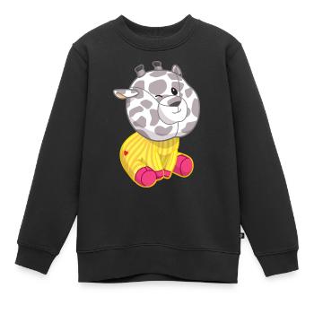 Peluche moelleuse Girafe avec coeur Poni - Sweat Premium enfant bio - noir - Devant - AI Model Kid Female (0cm)