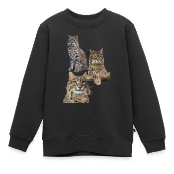 Luchs - Kinder Premium Organic Sweatshirt - Schwarz - Vorne - AI Model Kid Female (0cm)