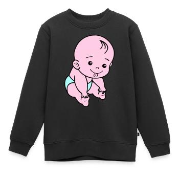 Bébé - Sweat Premium enfant bio - noir - Devant - AI Model Kid Female (0cm)