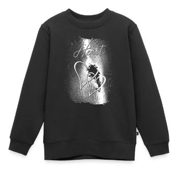 Zwei Herzen - Kinder Premium Organic Sweatshirt - Schwarz - Vorne - AI Model Kid Female (0cm)