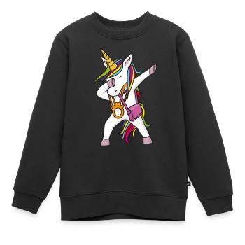 Bracelet et sac de maternelle Licorne - Sweat Premium enfant bio - noir - Devant - AI Model Kid Female (0cm)