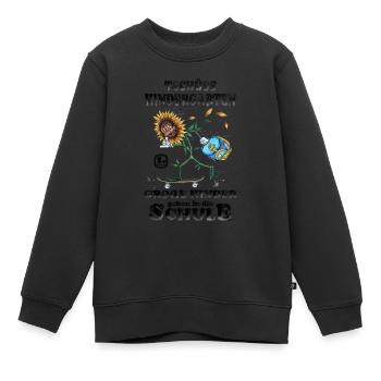 Tschüss Kindergarten ich bin jetzt in der Schule - Kinder Premium Organic Sweatshirt - Schwarz - Vorne - AI Model Kid Female (0cm)