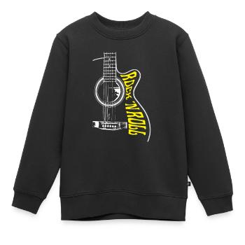 GUITARE ROCK N ROLL - Sweat Premium enfant bio - noir - Devant - AI Model Kid Female (0cm)