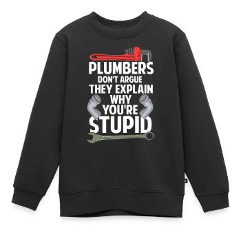 Plombier Installateur Artisan Disant Cadeau - Sweat Premium enfant bio - noir - Devant - AI Model Kid Female (0cm)