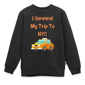 Ich habe meine Reise nach NYC überlebt - Kinder Premium Organic Sweatshirt - Schwarz - Vorne - AI Model Kid Female (0cm)