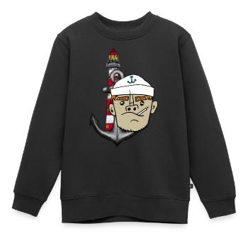 Matrose Anker Leuchtturm - Kinder Premium Organic Sweatshirt - Schwarz - Vorne - AI Model Kid Female (0cm)