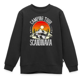 Camping Camper Camping Scandinavie - Sweat Premium enfant bio - noir - Devant - AI Model Kid Female (0cm)