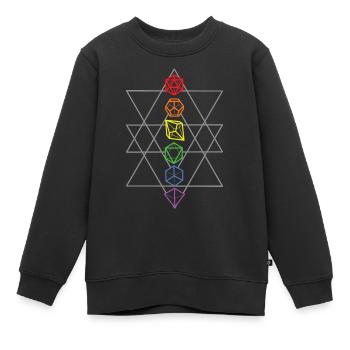 Rainbow Shapes - Kinder Premium Organic Sweatshirt - Schwarz - Vorne - AI Model Kid Female (0cm)