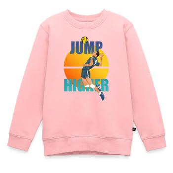 Volley-ball - Sweat Premium enfant bio - rose - Devant - AI Model Kid Female (0cm)
