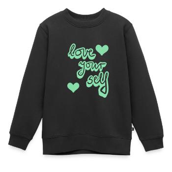 Love your self - Kinder Premium Organic Sweatshirt - Schwarz - Vorne - AI Model Kid Female (0cm)