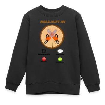 Holz ruft an - Kinder Premium Organic Sweatshirt - Schwarz - Vorne - AI Model Kid Female (0cm)