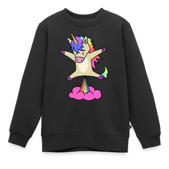 Meine Einhorn-Zeichnung - Kinder Premium Organic Sweatshirt - Schwarz - Vorne - AI Model Kid Female (0cm)