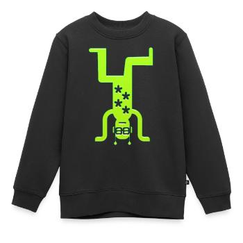 Musique drôle jazz retro song hipster vinyl rock - Sweat Premium enfant bio - noir - Devant - AI Model Kid Female (0cm)