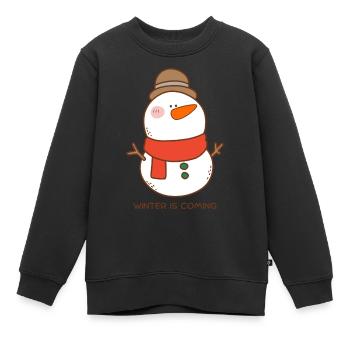 Winter - Kinder Premium Organic Sweatshirt - Schwarz - Vorne - AI Model Kid Female (0cm)