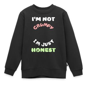 Lustiger mürrisch launisch wütender ehrlich Vektor - Kinder Premium Organic Sweatshirt - Schwarz - Vorne - AI Model Kid Female (0cm)