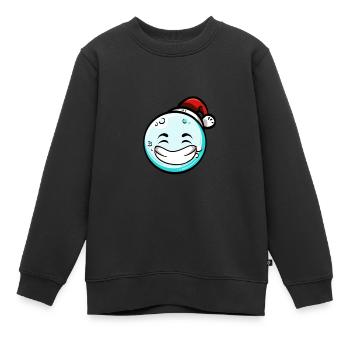 Boule de neige avec chapeau de Noël #6/9 - Sweat Premium enfant bio - noir - Devant - AI Model Kid Female (0cm)