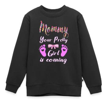momy pretty girl drole cadeau pour femme grossesse - Sweat Premium enfant bio - noir - Devant - AI Model Kid Female (0cm)