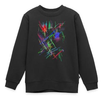 Hintergrund / Farben- Flicken Muster - Kinder Premium Organic Sweatshirt - Schwarz - Vorne - AI Model Kid Female (0cm)