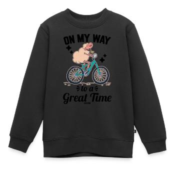 Fahrradtour Schaf Lamm Kind Baby - Kinder Premium Organic Sweatshirt - Schwarz - Vorne - AI Model Kid Female (0cm)