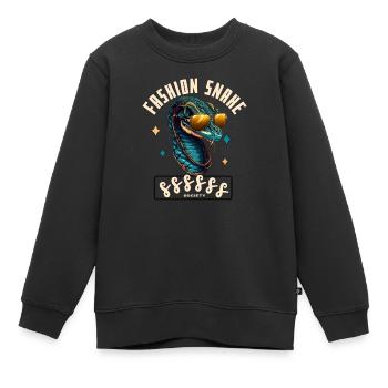 Serpent Glam Couture - Kinder Premium Organic Sweatshirt - Schwarz - Vorne - AI Model Kid Female (0cm)
