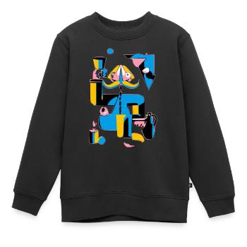 Charakter ireal - Kinder Premium Organic Sweatshirt - Schwarz - Vorne - AI Model Kid Female (0cm)