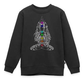 Chakra - Sweat Premium enfant bio - noir - Devant - AI Model Kid Female (0cm)