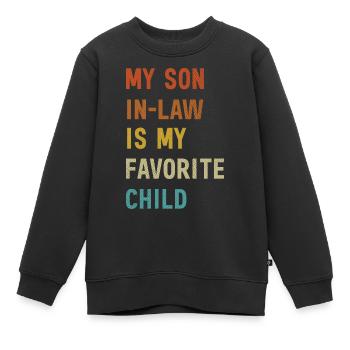 Mein Schwiegersohn ist meine Lieblingsschwiegermutter - Kinder Premium Organic Sweatshirt - Schwarz - Vorne - AI Model Kid Female (0cm)