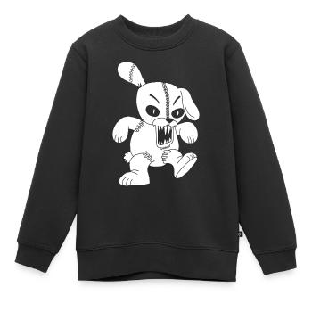 Monströses weißes Kaninchen - Kinder Premium Organic Sweatshirt - Schwarz - Vorne - AI Model Kid Female (0cm)