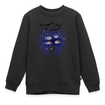 Verloren in gedanken - Kinder Premium Organic Sweatshirt - Schwarz - Vorne - AI Model Kid Female (0cm)