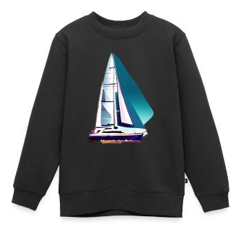 voilier voilier voilier voilier voilier voilier - Sweat Premium enfant bio - noir - Devant - AI Model Kid Female (0cm)